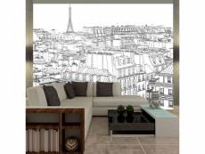 Papier peint intissé ville et architecture croquis parisien taille 250 x 193 cm PD14936-250-193