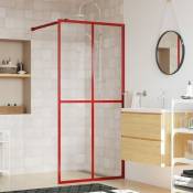 Paroi de douche avec verre esg transparent rouge 80x195