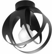 Plafonnier boule lampes noires plafonnier salle à manger rond noir 1 flamme, métal, 1x E27, DxH 16x21 cm