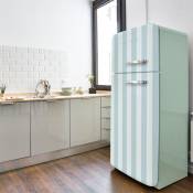 Plage - Sticker réfrigérateur et lave vaisselle, rayure bleu ciel, tendance rayure, 180 cm x 59,5 cm - Bleu