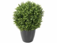 Plante artificielle haute gamme spécial extérieur / buis boule uv artificiel, coloris vert - dim : h.50 x d.35 cm