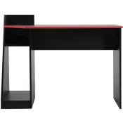 Rebecca Mobili Table gaming pour pc Table noire rouge en bois design moderne avec accessoires