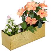 Relaxdays Jardinière, Pot de fleurs, Plantes herbes aromatiques métal, Bac à fleurs rectangle