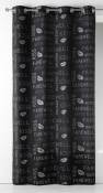 Rideau en Shantung Fantaisie à Paillettes - Noir - 140 x 260 cm