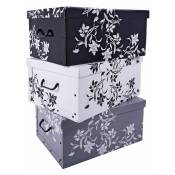 Spetebo - Storage Box 49x39x24 - Set de 3 - gris, blanc,