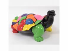 Statue tortue colorée résine 68 cm
