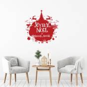 Sticker Noël boule de noël joyeux noël et bonne année 30 x 30 cm