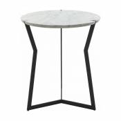 Table d'appoint noire en marbre blanc 40 cm Star -
