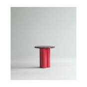 Table d'appoint rouge et plateau rosso levanto 40 x