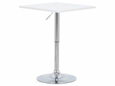 Table de bar en mdf avec pied. Table carrée. Hauteur réglable. 60 x 60cm. Blanc