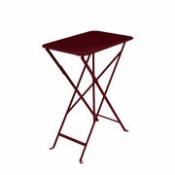 Table pliante Bistro / 57 x 37 cm - Acier / 2 personnes - Fermob rouge en métal