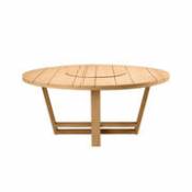 Table ronde Costes / Ø 175 cm - Plan central pivotant / Teck - Ethimo bois naturel en bois