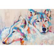 Tableau sur toile peinture de loups 30x45 cm - Impression