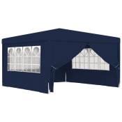 Tente de réception avec parois latérales 4x4 m Bleu 90 g/m² The Living Store Bleu