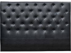 Tête de lit capitonnée "déco" - 189 cm - noir - en pvc