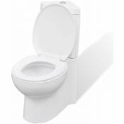 Toilette d'angle céramique cuvette toilette abattant wc blanc - Blanc