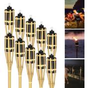 Torche de jardin pour l'extérieur Set de 40 Torche de Bambou avec Mèche d'ambiance Décoration Lampe à Huile Hauteur 90cm - Vingo