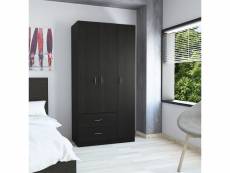 Tuhome 3-door cabinet, 90 cm an, 180 cm a, 47 cm p, noir