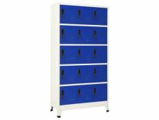 Vidaxl armoire à casiers gris et bleu 90x40x180 cm