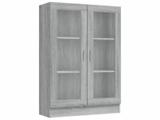 Vidaxl armoire à vitrine sonoma gris 82,5x30,5x115cm