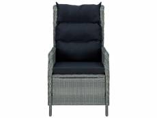 Vidaxl chaise inclinable de jardin coussins résine tressée gris clair