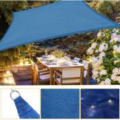 VINGO Voile d'ombrage 300 x 200 cm Voiles d'ombrage Rectangle Voile d'ombrage Bloc UV 50 pour Patio Jardin Bleu - Bleu
