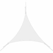Voile d'ombrage triangle 5x5x5m - Blanc