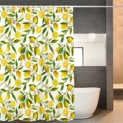 Xinuy - 1pc jaune citron rideau de douche fruits frais tissu imperméable salle de bain décor 71 x 71