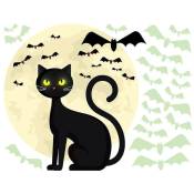 Xinuy - Sticker mural Halloween chat lumineux Sticker