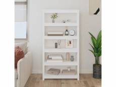 Bibliothèque étagère de rangement - pour bureau salon chambre cuisine blanc 80x35x154 cm bois de pin massif meuble pro frco30568