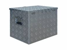 Boîte coffre de rangement caisse de outils boîte à outils boîte de remorque caisse de transport atelier 61 x 43 x 45,5 cm aluminiumhelloshop26 02_0003