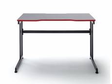 Bureau gamer, table de jeu coloris noir, rouge - longueur 120 x hauteur 75 x profondeur 60 cm