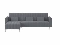 Canapé-lit chaise longue milano réversible, gris
