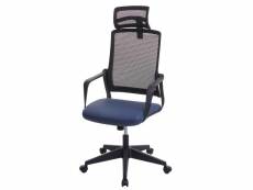 Chaise de bureau hwc-j52, chaise pivotante chaise de bureau, appui-tête ergonomique, similicuir ~ bleu-gris
