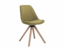 Chaise de salle à manger troyes pivotante en tissu piètement carré , vert/nature