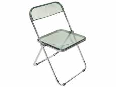 Chaise pliante en acrylique chaise hombuy® pour bureau/chambre/salon gris