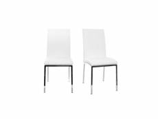 Chaises design blanc et acier chromé (lot de 2) simea