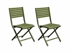 Chaises pliantes en aluminium lucca (lot de 2) vert