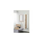 Composition de salle de bain à deux tiroirs Ligne Fabula Blanc - Chêne clair 60x47x h57cm