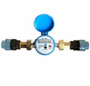 Compteur d'eau débit - L'Eau Froide 3/4" irrigation mdpe/PE pour 25 mm BSP 2,5 m3/h