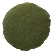 Coussin rond vert en coton 50 cm uni