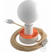 Creative Cables - Lampe Posaluce mini-ufo en bois double face Pemberley Pond, fournie avec câble textile, interrupteur et prise bipolaire | Avec