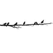 Décoration murale oiseaux sur branche en métal noir
