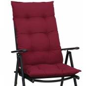 Detex - 6x Coussin de chaise / fauteuil avec dossier 129x53x10cm - Intérieur Extérieur - Jardin maison Rouge