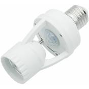 Douille de lampe avec détecteur de mouvement pir 360° E27 Support de l'ampoule avec détecteur de mouvement détection de sécurité E27 Capteur de
