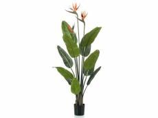 Emerald plante artificielle strelitzia en pot avec fleurs 120 cm