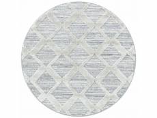 Esmiya - tapis berbère rond à relief - crème 120