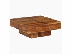 Esthetique consoles gamme berne table basse bois massif de sesham 80 x 80 x 30 cm
