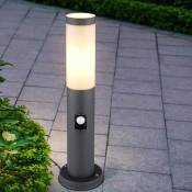 Etc-shop - Lampadaire d'extérieur Plinthe de jardin Lampadaire avec détecteur de mouvement, anthracite, 1x E27, diamètre x hauteur 12,7 x 45 cm