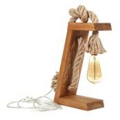 Hanah Home - Lampe à poser en sapin et jute Kitt